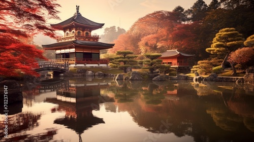 Kyoto Japan immerse yourself in the serene beautyful. AI generated