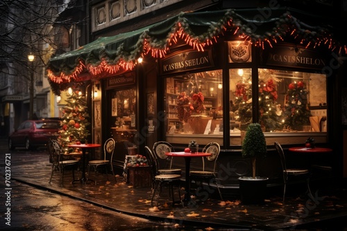 Christmas Coffee Shop - Generative AI © Sidewaypics