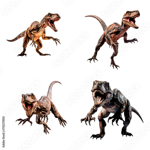 Set of isolated velociraptors