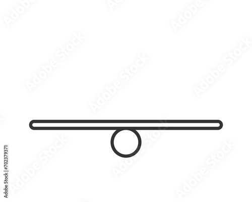 An empty blank wood see saw balance scale on white background.