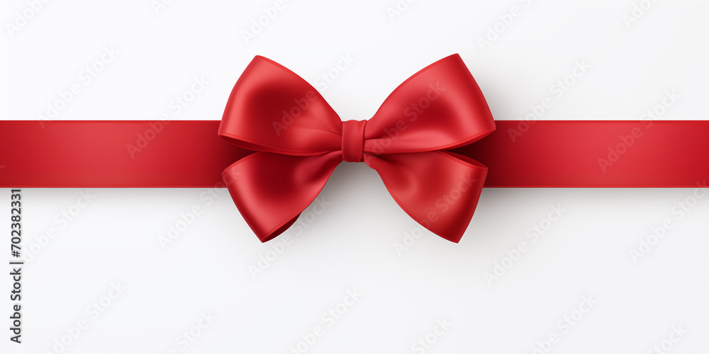 A red ribbon with a bow on a white background. Valentine’s Day celebration. Xmas. A present. Generated by artificial intelligence. A red ribbon with a bow on a white background. Valentine’s Day celebration. Xmas. A present. Generated by artificial intelligence.