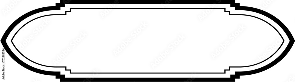 Islamic Label and Name Frame double lines Outline Linear Black Stroke silhouettes Design pictogram symbol visual illustration Islamic Label and Name Frame double lines Outline Linear Black Stroke silhouettes Design pictogram symbol visual illustration