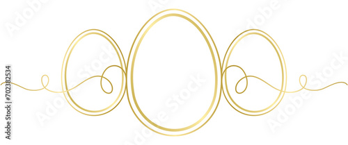 golden easter egg line art style vector illustration