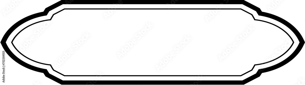 Islamic Label and Name Frame double lines Outline Linear Black Stroke silhouettes Design pictogram symbol visual illustration Islamic Label and Name Frame double lines Outline Linear Black Stroke silhouettes Design pictogram symbol visual illustration