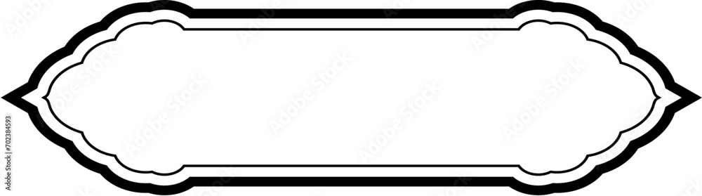 Islamic Label and Name Frame double lines Outline Linear Black Stroke silhouettes Design pictogram symbol visual illustration Islamic Label and Name Frame double lines Outline Linear Black Stroke silhouettes Design pictogram symbol visual illustration