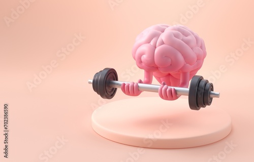 Isolated Brain Strength. 3D Illustration
