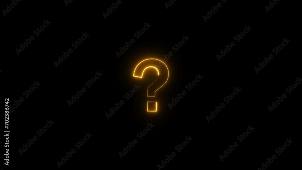 Neon Light Question Mark. Question Marks Concept Animation