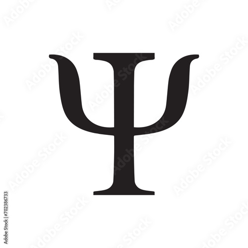 Fototapeta Naklejka Na Ścianę i Meble -  Greek Symbol Psi, Vector Image Illustration isolated on White Background