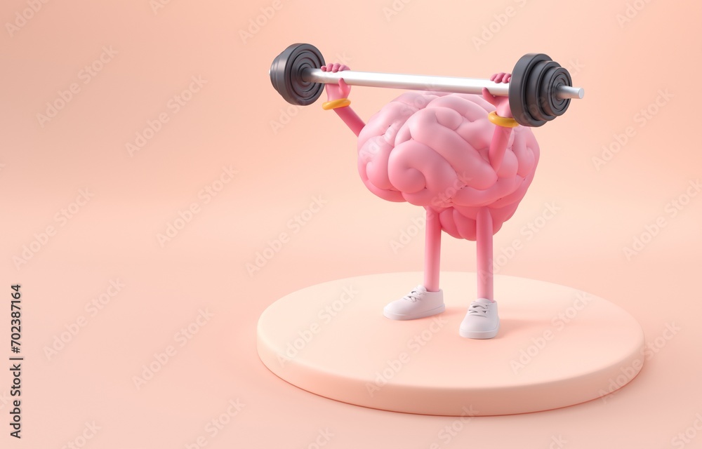 Isolated Brain Strength. 3D Illustration Isolated Brain Strength. 3D Illustration