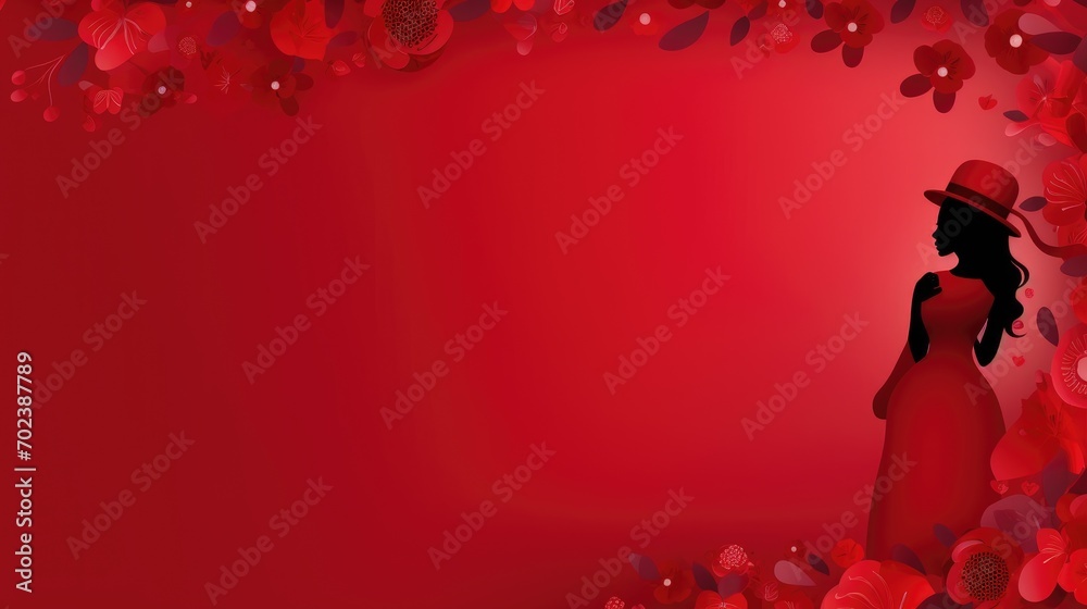 Happy Women's Day March 8 on a red background. space for text. Happy Women's Day March 8 on a red background. space for text.