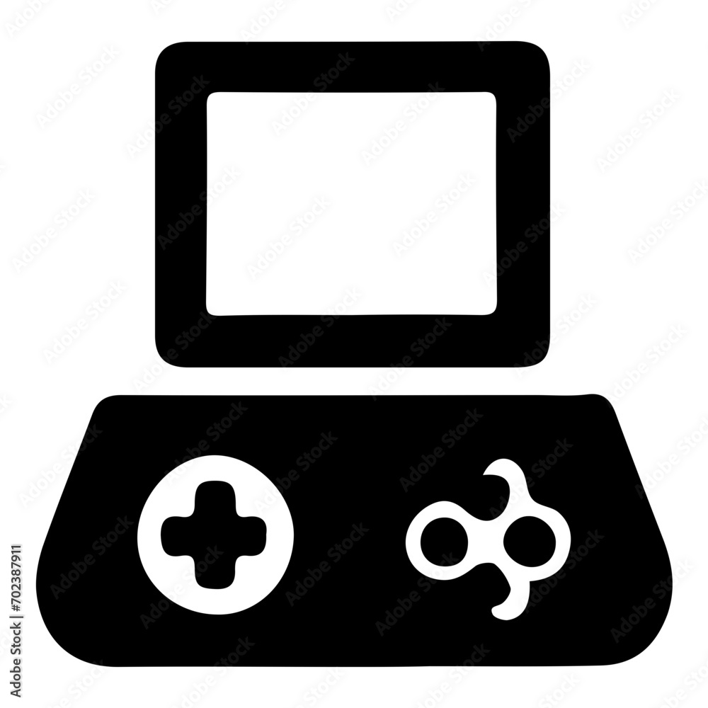 Sleek Handheld Video Game Vector Icon - Ideal for Gaming, Portable Entertainment, and Tech Themes Sleek Handheld Video Game Vector Icon - Ideal for Gaming, Portable Entertainment, and Tech Themes