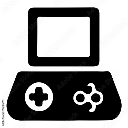 Sleek Handheld Video Game Vector Icon - Ideal for Gaming, Portable Entertainment, and Tech Themes