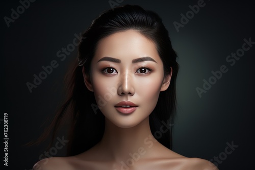 Beautiful Asian woman with Korean makeup Facial treatment plastic surgery photo