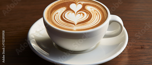 Heart creams atop coffee swirls a symbol of dawns