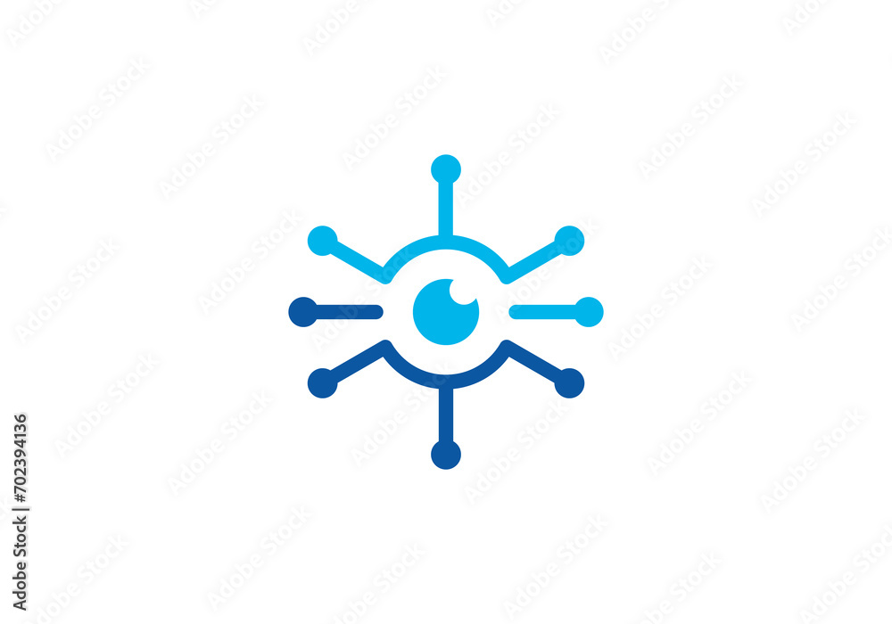 vision tech logo design, software, optics, eye digital connection icon symbol vision tech logo design, software, optics, eye digital connection icon symbol