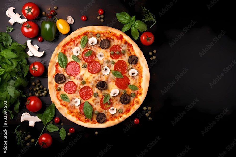 pizza drawing Italian cuisine drawing for pizzeria illustration for