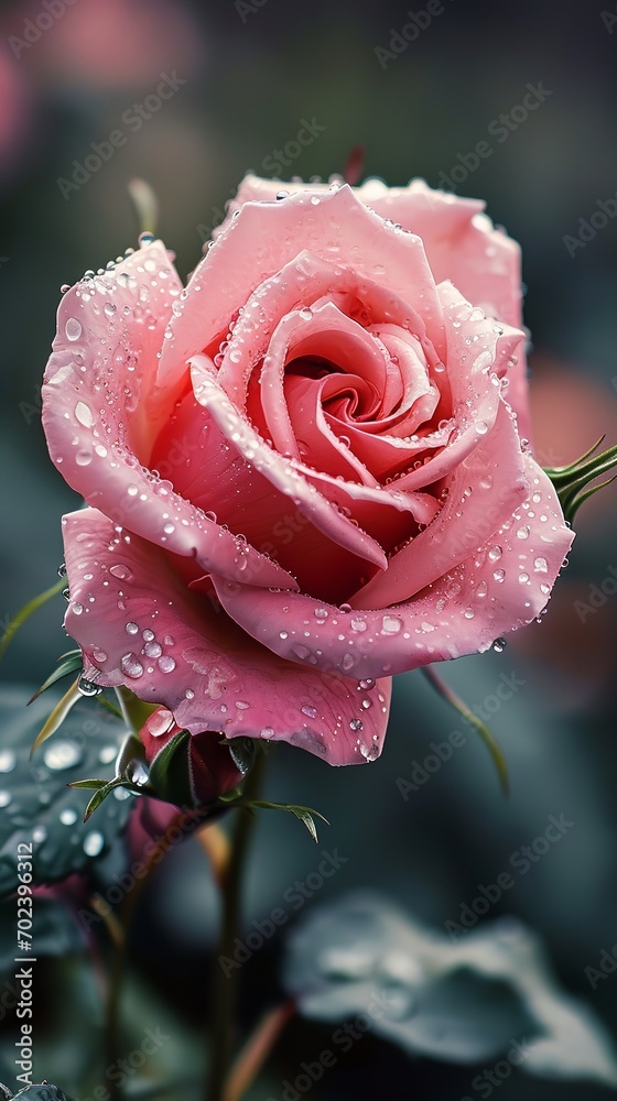 Blush of Love: Pink Rose with Dew for Valentine's - Made with Generative AI (Midjourney) Blush of Love: Pink Rose with Dew for Valentine's - Made with Generative AI (Midjourney)