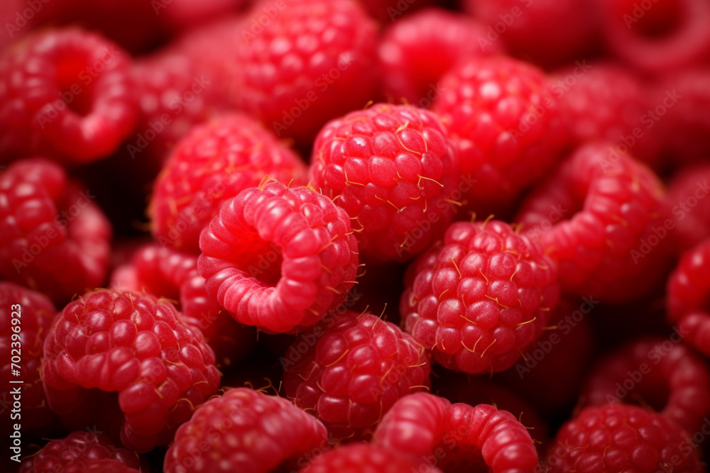 Heap of sweet red raspberries close up Heap of sweet red raspberries close up