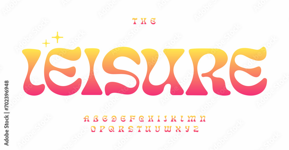 Summer beach alphabet, playful fluid letters, joyful vacation font for bright, energetic logos, vibrant festive headlines, stylish tropical typography, modern typographic design. Vector typeset