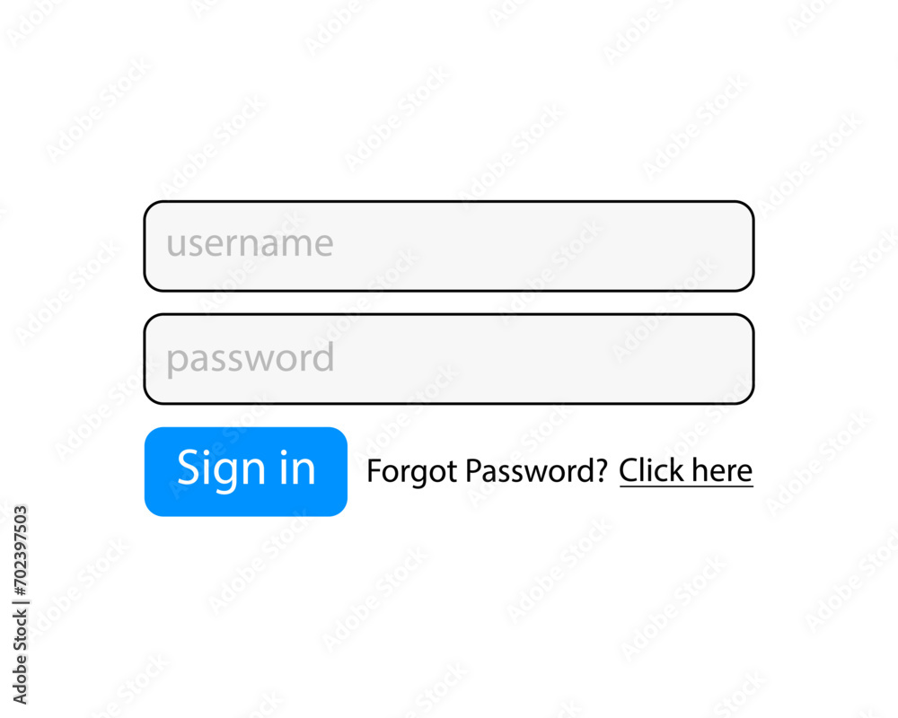 Username and password. Password and login to log into the system. User account login page. Vector illustration eps10 Username and password. Password and login to log into the system. User account login page. Vector illustration eps10