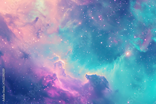 Pastel space and star dust. Horizontal illustration, background