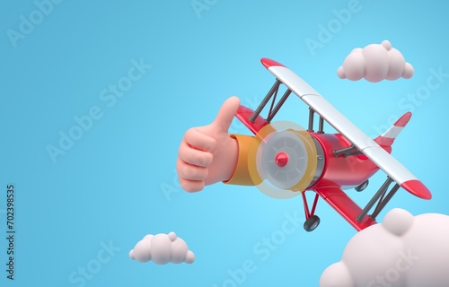 Isolated Small Plane. 3D Illustration