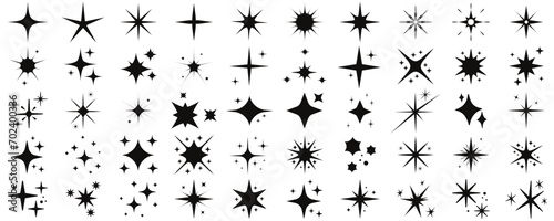 Sparkle star icons. Shine icons.Star icons. Twinkling stars. Sparkles  shining burst. Christmas vector symbols isolated.  Design on white background.