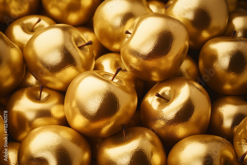 apples gold shiny fresh, many, in bulk, close-up background