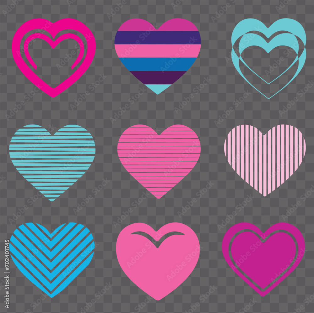 a set of heart icons, love vector illustrations a set of heart icons, love vector illustrations