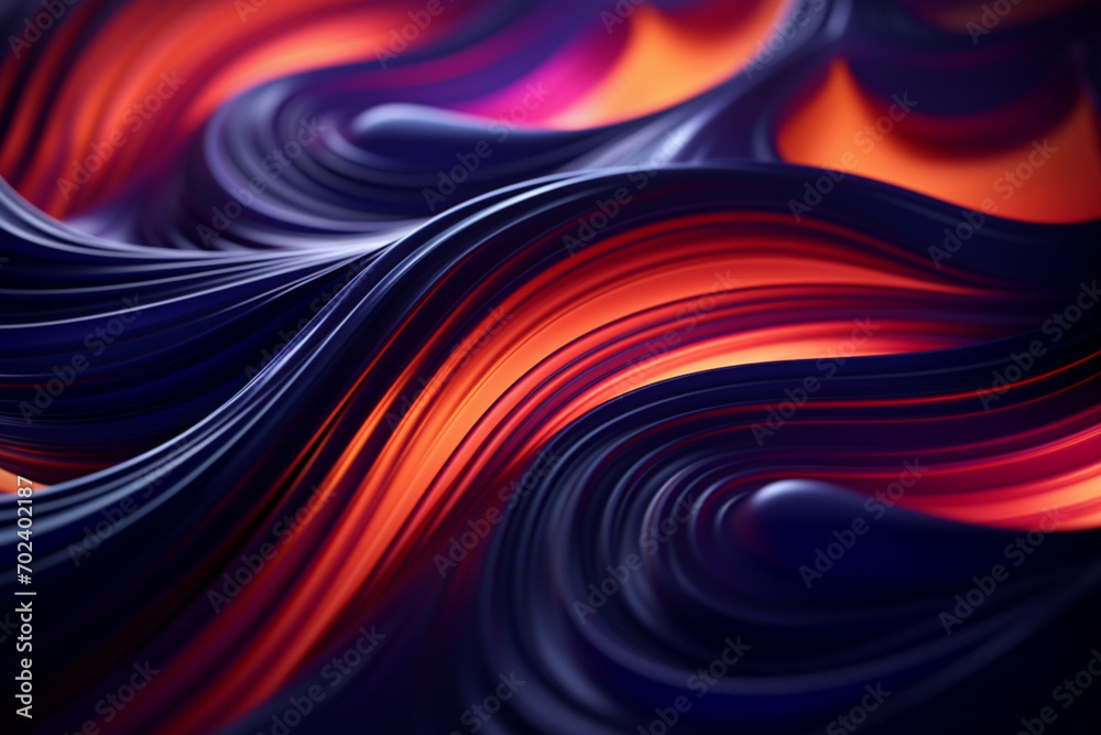 Mesmerizing Abstract Waves with Dynamic Swirls and Spheres