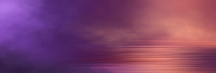 Papier peint photo Prune Abstract futuristic neon landscape with palm trees. 3D illustration  © MiaStendal