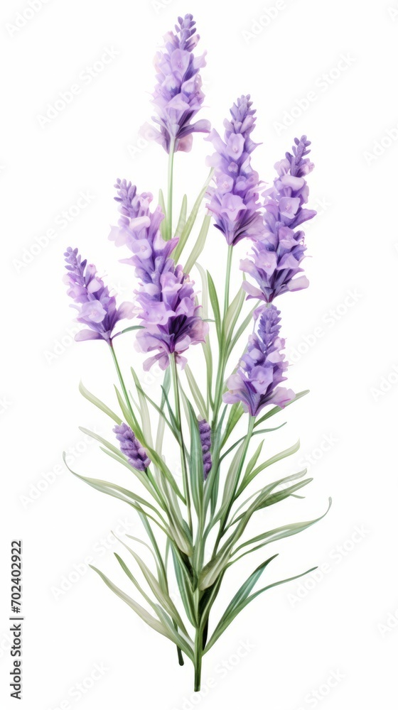 Blooming lavender bouquet isolated on white background