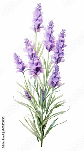 Blooming lavender bouquet isolated on white background