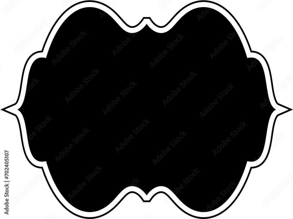 Islamic Frame Design Glyph with outline Black Filled silhouettes Design pictogram symbol visual illustration