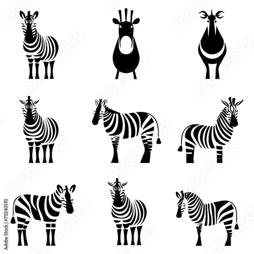 Hand drawn sketch of zebras and zebra