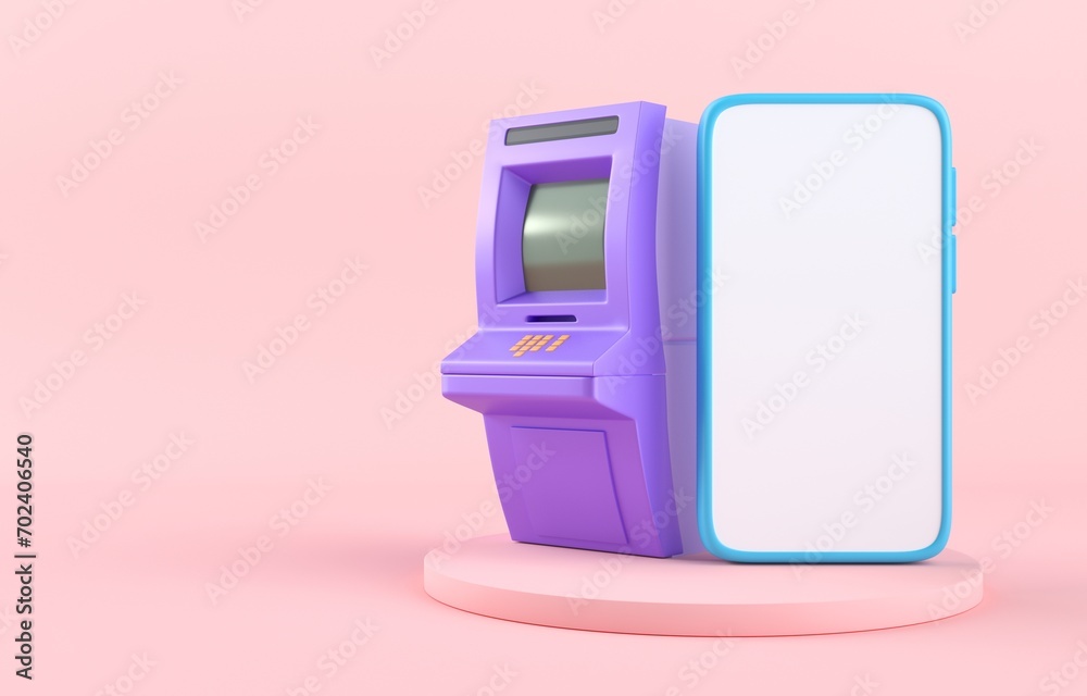 Isolated 3D ATM. 3D Illustration Isolated 3D ATM. 3D Illustration