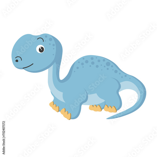 Cute funny cartoon dinosaur on a white background. Print  illustrtation  vector