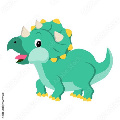 Cute funny cartoon dinosaur on a white background. Print  illustrtation  vector