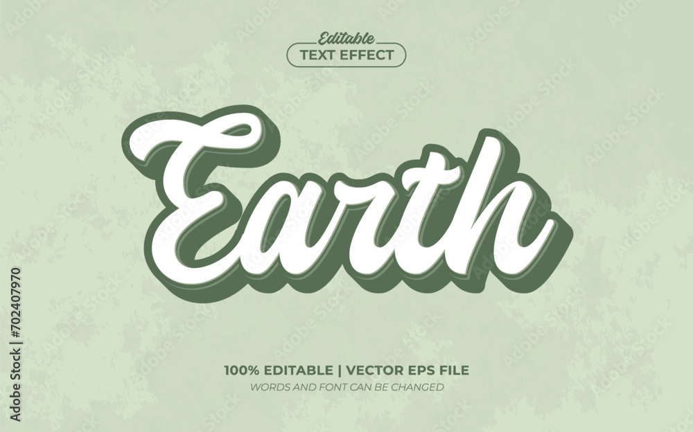Earth Editable Text Effect, Editable Font Style Theme