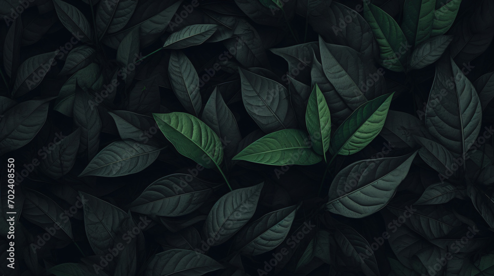 Natural dark leaves for the background
