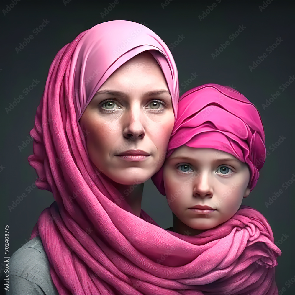 Pink Together: A Mother's Love and Strength with Son on Cancer Awareness Occasion Pink Together: A Mother's Love and Strength with Son on Cancer Awareness Occasion