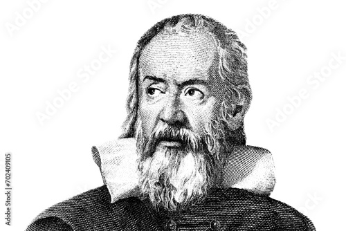 Galileo Galilei pencil drawings Portrait from Italy 2000 lira 1983 Banknotes. photo