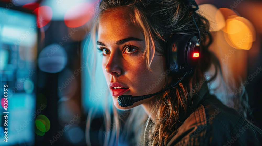 Dispatcher Guiding Caller: An empathetic moment of a 911 dispatcher guiding a caller through life-saving measures before help arrives Dispatcher Guiding Caller: An empathetic moment of a 911 dispatcher guiding a caller through life-saving measures before help arrives