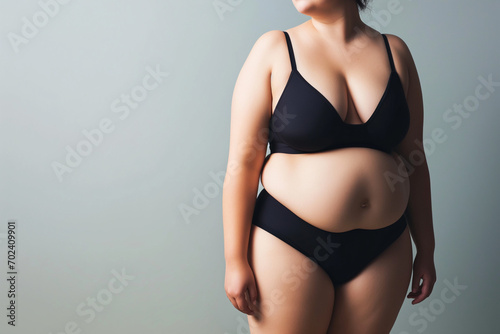Portrait of a Confident Plus-Size Woman in Swimwear, Serene Strength