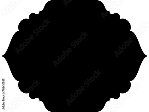 Islamic Frame Design Glyph  Horizental Black Filled silhouettes Design pictogram symbol visual illustration photo