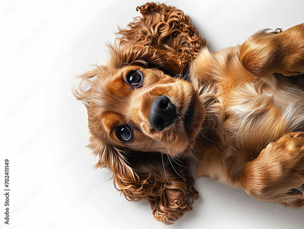 follia pura della giovane età, cane cucciolo di razza cocker visto in ...