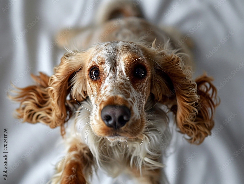 follia pura della giovane età, cane cucciolo di razza cocker visto in ...