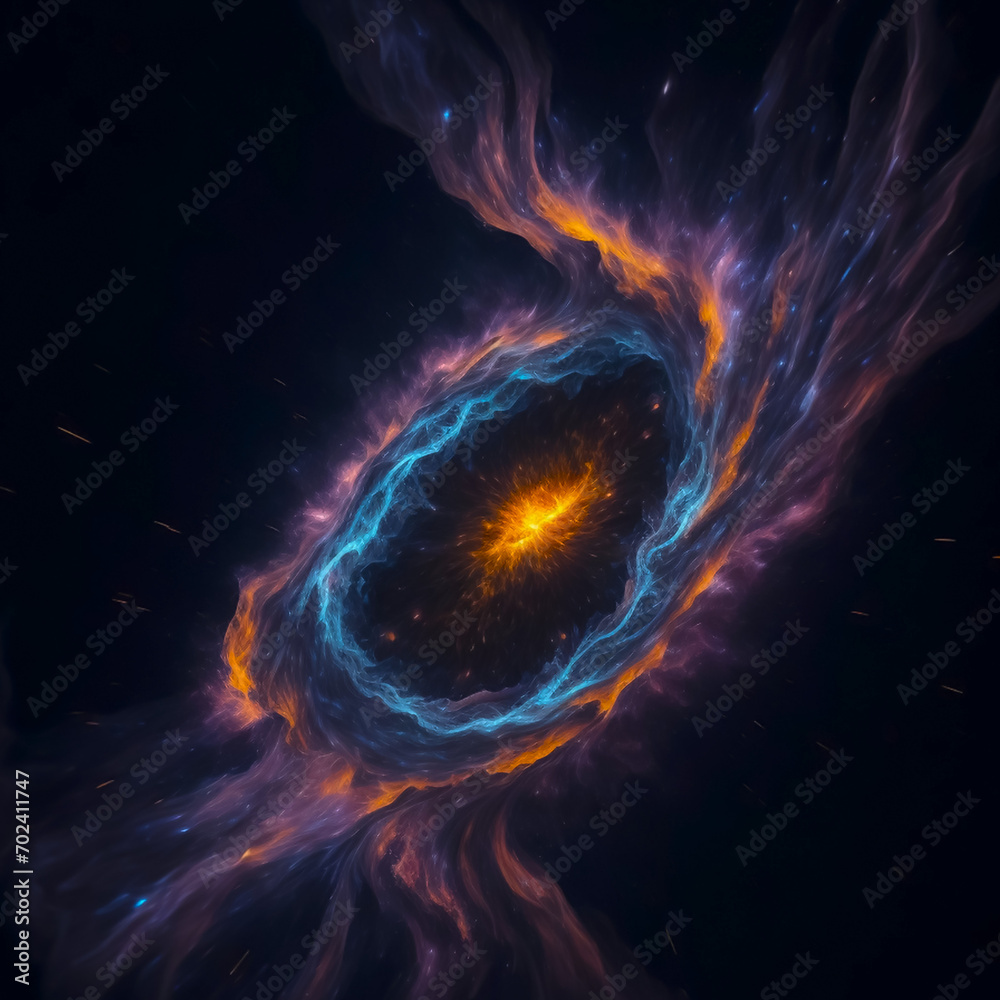 A colorful galaxy with a blue and purple and background black. A colorful galaxy with a blue and purple and background black.