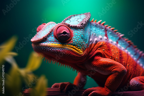 The Chameleon reptile in Gradation Color © Ahmed