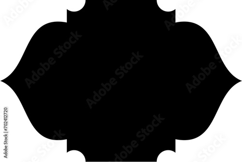 Islamic Frame Design Glyph  Horizental Black Filled silhouettes Design pictogram symbol visual illustration photo